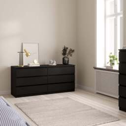 Naia Wide Chest with 6 Drawers in Black Matt - thumbnail 5