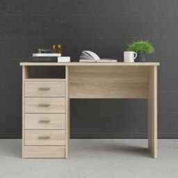 Function Plus Desk Oak 4 Drawers - thumbnail 1