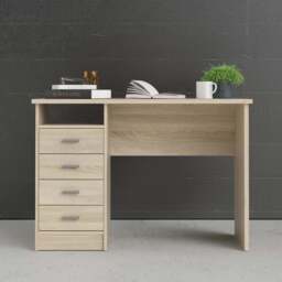 Function Plus Desk Oak 4 Drawers - thumbnail 4