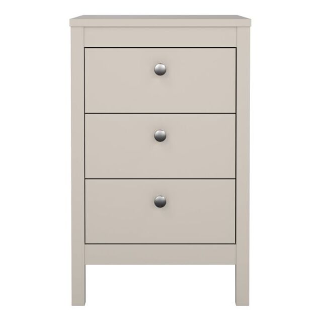 Madrid Bedside Table 3 Drawers in Cashmere - image 1