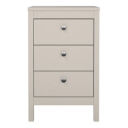 Madrid Bedside Table 3 Drawers in Cashmere - thumbnail 1
