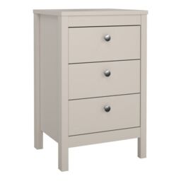 Madrid Bedside Table 3 Drawers in Cashmere - thumbnail 4