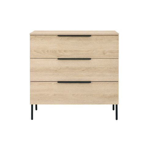 Luna Modern 3 Drawer Chest - Oak