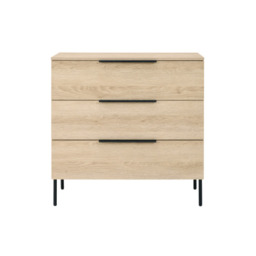 Luna Modern 3 Drawer Chest - Oak