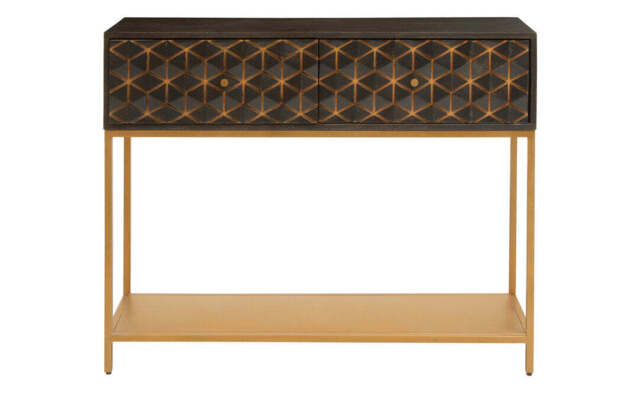 Sevenoaks Grey-Finished Mango Wood Console Table – Contemporary Natural Hallway Table - image 1