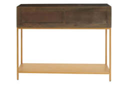 Sevenoaks Grey-Finished Mango Wood Console Table – Contemporary Natural Hallway Table - thumbnail 6