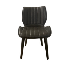 Junelle Dining Chair Vegan Grey Wooden Leg SET OF 2 - thumbnail 3