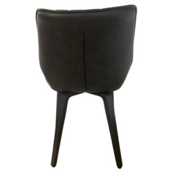 Junelle Dining Chair Vegan Grey Wooden Leg SET OF 2 - thumbnail 4