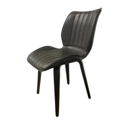 Junelle Dining Chair Vegan Grey Wooden Leg SET OF 2 - thumbnail 1