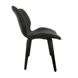 Junelle Dining Chair Vegan Grey Wooden Leg SET OF 2 - thumbnail 2