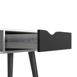 Oslo Console Table 1 Drawer 1 Shelf in White and Black Matt - thumbnail 5