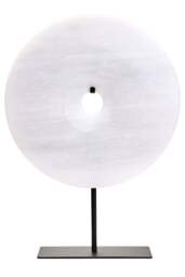 Disc Sculpture 25cm Round Dia Grey Calvion Medium Marble - thumbnail 4