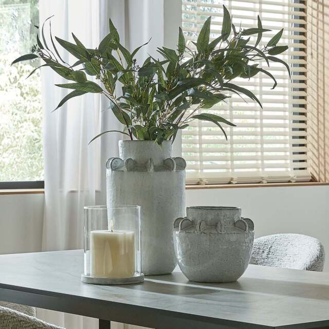 Sturdy Glow: Athena Stone Large Hurricane Lantern - image 1