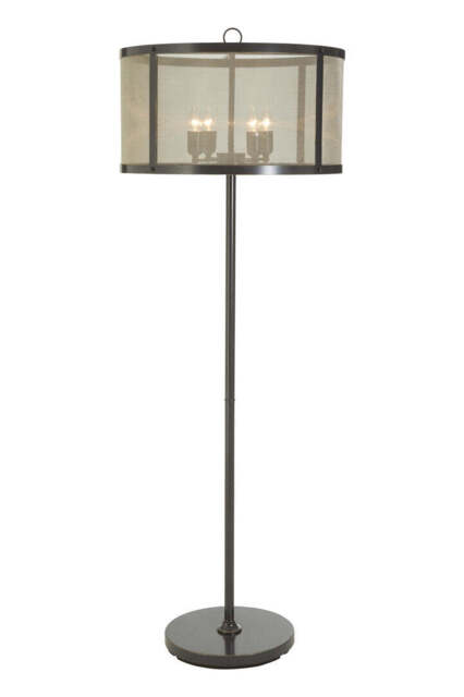 Ether Floor Lamp – Black Finish with Gold Accents - image 1
