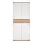 Naia Tall Shoe Cabinet with 4 Doors and 1 Drawer in Oak and White - thumbnail 4
