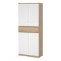 Naia Tall Shoe Cabinet with 4 Doors and 1 Drawer in Oak and White - thumbnail 6