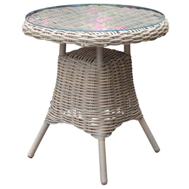 Amalfi Collection Outdoor Bistro Table with Glass Top – Elegant Garden Dining