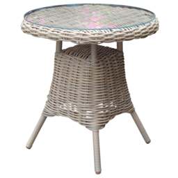 Amalfi Collection Outdoor Bistro Table with Glass Top – Elegant Garden Dining