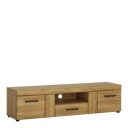 Cortina Wide TV Cabinet with 2 Doors and 1 Drawer in Grandson Oak Finish - thumbnail 2