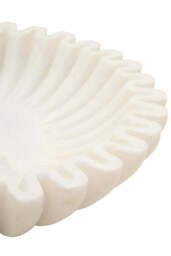 Suncrest Fluted Marble Bowl – White (Small) - thumbnail 3