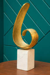 Breeze Gold Finish Curl Sculpture - thumbnail 5
