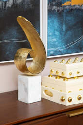 Breeze Gold Finish Curl Sculpture - thumbnail 4