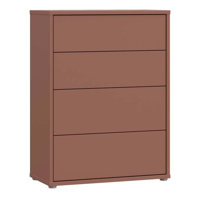 Alice Springs 4 Drawer Chest with Push-to-Open Drawers in Terracotta - image 1