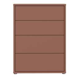 Alice Springs 4 Drawer Chest with Push-to-Open Drawers in Terracotta - thumbnail 2