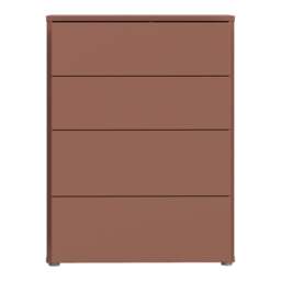 Alice Springs 4 Drawer Chest with Push-to-Open Drawers in Terracotta - thumbnail 5