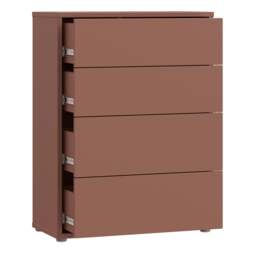 Alice Springs 4 Drawer Chest with Push-to-Open Drawers in Terracotta - thumbnail 4