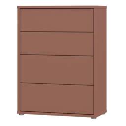 Alice Springs 4 Drawer Chest with Push-to-Open Drawers in Terracotta - thumbnail 3