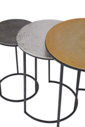 Calypso Hammered Metal Tables – Nest of Three - thumbnail 2