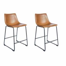 Nevoria Counter Stool Tan SET OF 2 - thumbnail 3