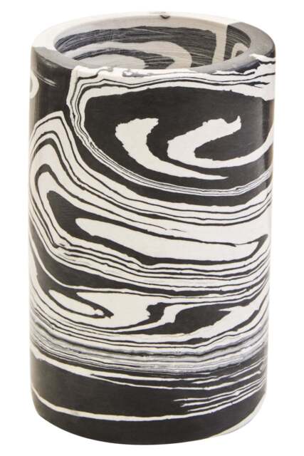 Black Delmorae Two Marble Candle Way And White Holder - image 1