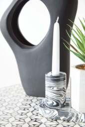 Black Delmorae Two Marble Candle Way And White Holder - thumbnail 5