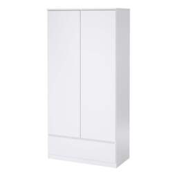 Naia Wardrobe with 2 Doors 1 Drawer in White High Gloss - thumbnail 3