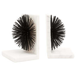 Breeze Set of Two Black Finish Starburst Bookends