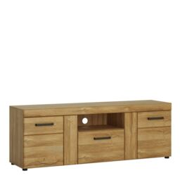 Cortina 2 Door 1 Drawer Tall TV Cabinet in Grandson Oak - thumbnail 3