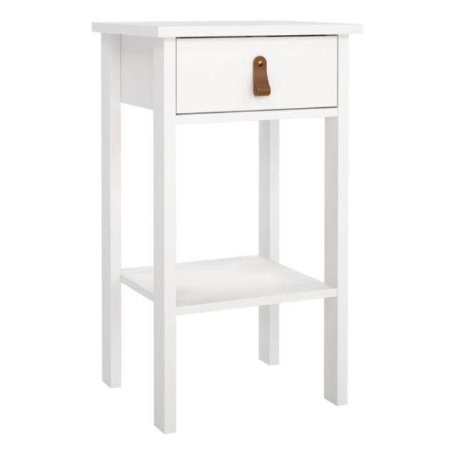 Barcelona Bedside Table with 1 Drawer in White - image 1