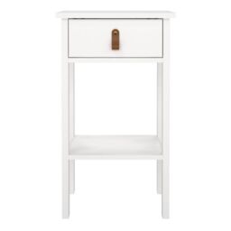 Barcelona Bedside Table with 1 Drawer in White - thumbnail 2