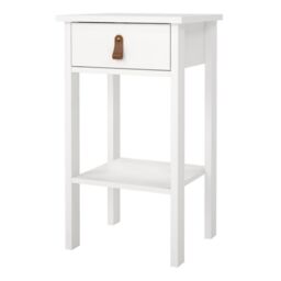 Barcelona Bedside Table with 1 Drawer in White - thumbnail 3