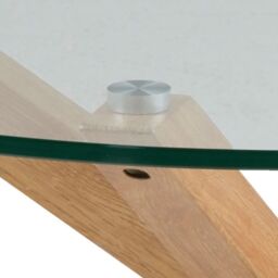 Heaven Circular Coffee Table with Smoked Glass Top and Oak Base - thumbnail 4