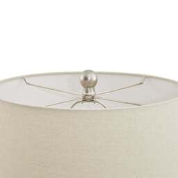 Artisanal Glow: Lattice Ceramic Lamp with Linen Shade - thumbnail 3