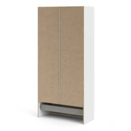 Space Wardrobe with 2 Doors + 1 Drawer in White 1750 - thumbnail 4