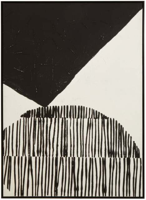 Sundown Painted White and Wall Abstract Hand Art Black - image 1