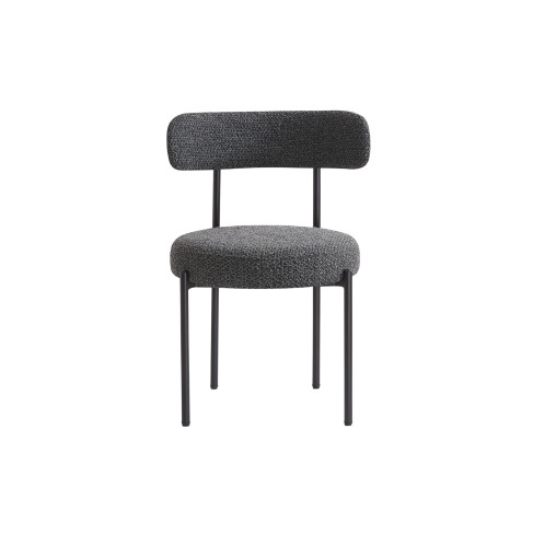 Flora Modern Dining Chair - Charcoal Boucle