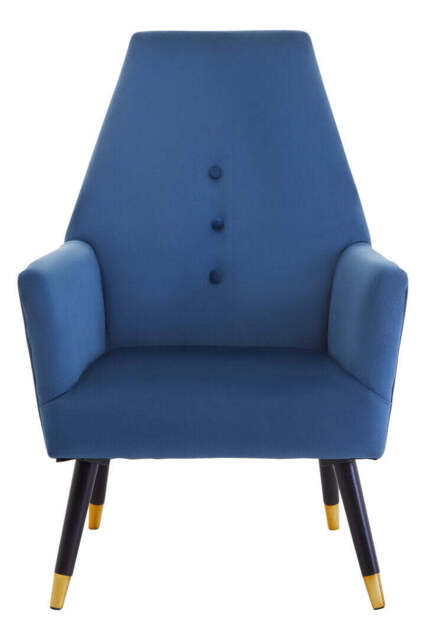 Linea Midnight Blue Velvet Button Detail Chair - image 1