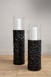 Umber Hurricane Candle Holder – Black (Small) - thumbnail 5