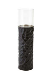 Umber Hurricane Candle Holder – Black (Small)