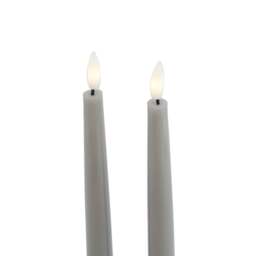 Modern Ambiance: Grey LED Wax Dinner Candles (Set of 2) - thumbnail 3